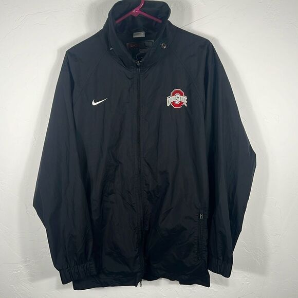 🏈 Vintage Y2K NIKE OHIO STATE BUCKEYES Nylon Full Zip Jacket - Men Sz L - EUC - Picture 1 of 10